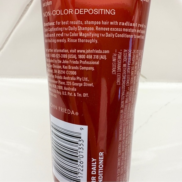 John Frieda Radiant Red Conditioner for Color Treated Hair 8.3 oz Red Hair NEW - Picture 6 of 7